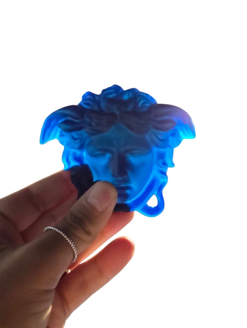 Purple/Blue Resin Versace Inspired Medusa Decor/ Paperweight - Picture 1 of 6